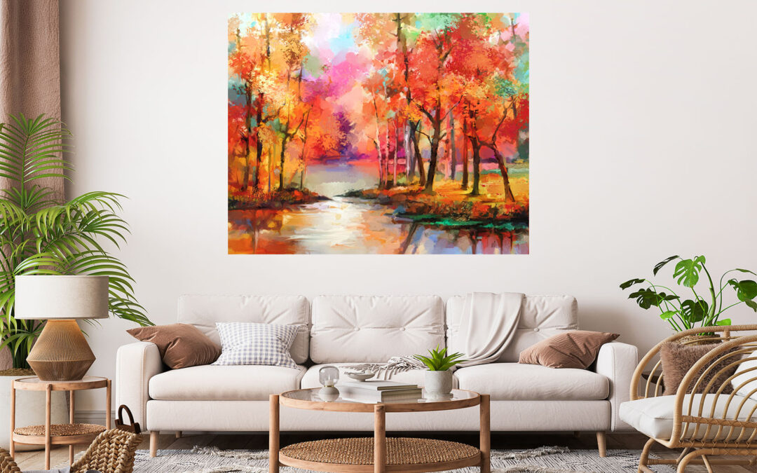 Colorful Trees Painting Stretch Canvas High Quality Wall Arts – Ready To Hang
