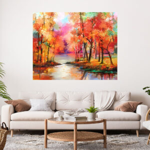 Colorful Trees Painting Stretch Canvas High Quality Wall Arts - Ready To Hang