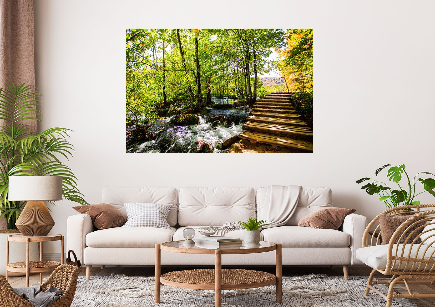 Beautiful Forest Scenery Walking Path Stretch Canvas High Quality Wall Arts - Ready To Hang