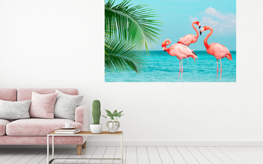 Flamingoes Painting Stretch Canvas High Quality Wall Arts – Ready To Hang