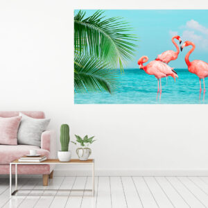 Flamingoes Painting Stretch Canvas High Quality Wall Arts - Ready To Hang