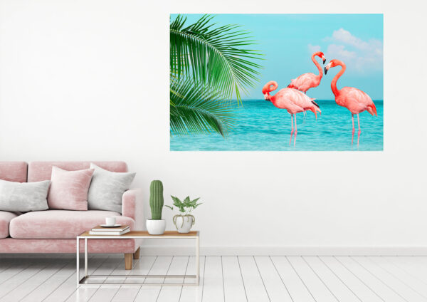 Flamingoes Painting Stretch Canvas High Quality Wall Arts - Ready To Hang