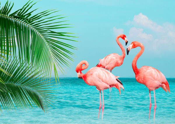 Flamingoes Painting Stretch Canvas High Quality Wall Arts - Ready To Hang - Image 2