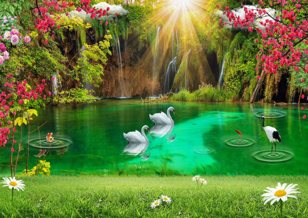 Beautiful Scenery Painting Stretch Canvas High Quality Wall Arts - Ready To Hang - Image 2
