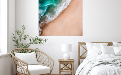 Beautiful Beach Waves Painting Stretch Canvas High Quality Wall Arts – Ready To Hang