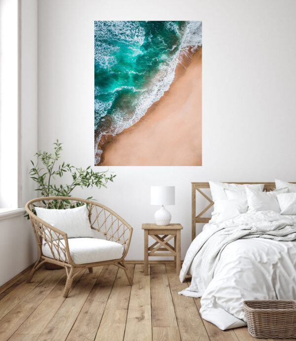 Beautiful Beach Waves Painting Stretch Canvas High Quality Wall Arts - Ready To Hang